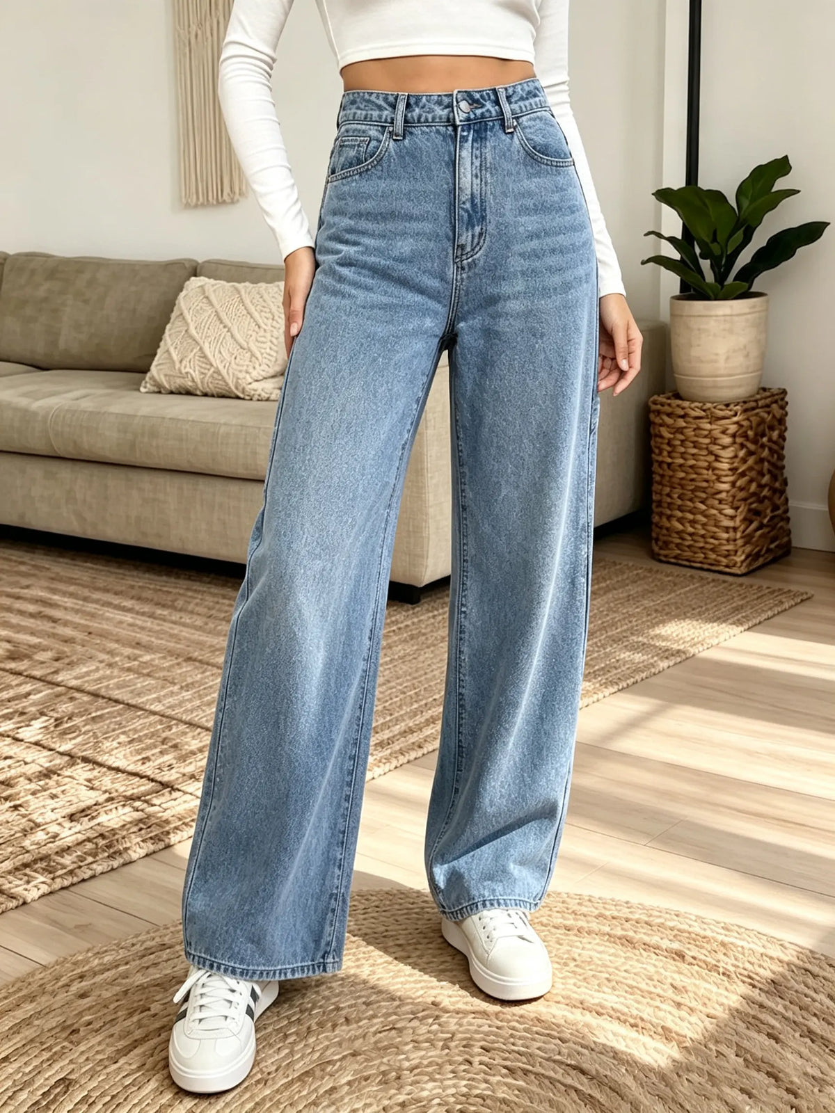 Women's High-Waisted Denim Jeans