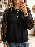 Vintage Elegant Patchwork Openwork Lace Shirt