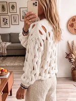 Vintage Elegant Patchwork Openwork Sweater