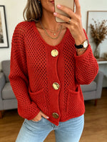 Women's Open-Knit Cardigan Sweater