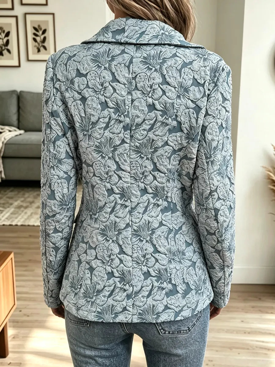 Retro Floral Pattern Art Casual Stylish Long Sleeve Blazer Coat