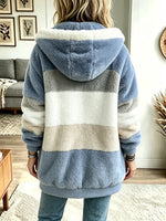 Women's Color-block Warm Hooded Coat