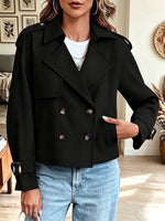 Retro Loose Pockets Art Button Casual Stylish Long Sleeve Coat