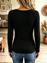 Women's Mesh Cutout O-Ring Grommet Long-Sleeve Top
