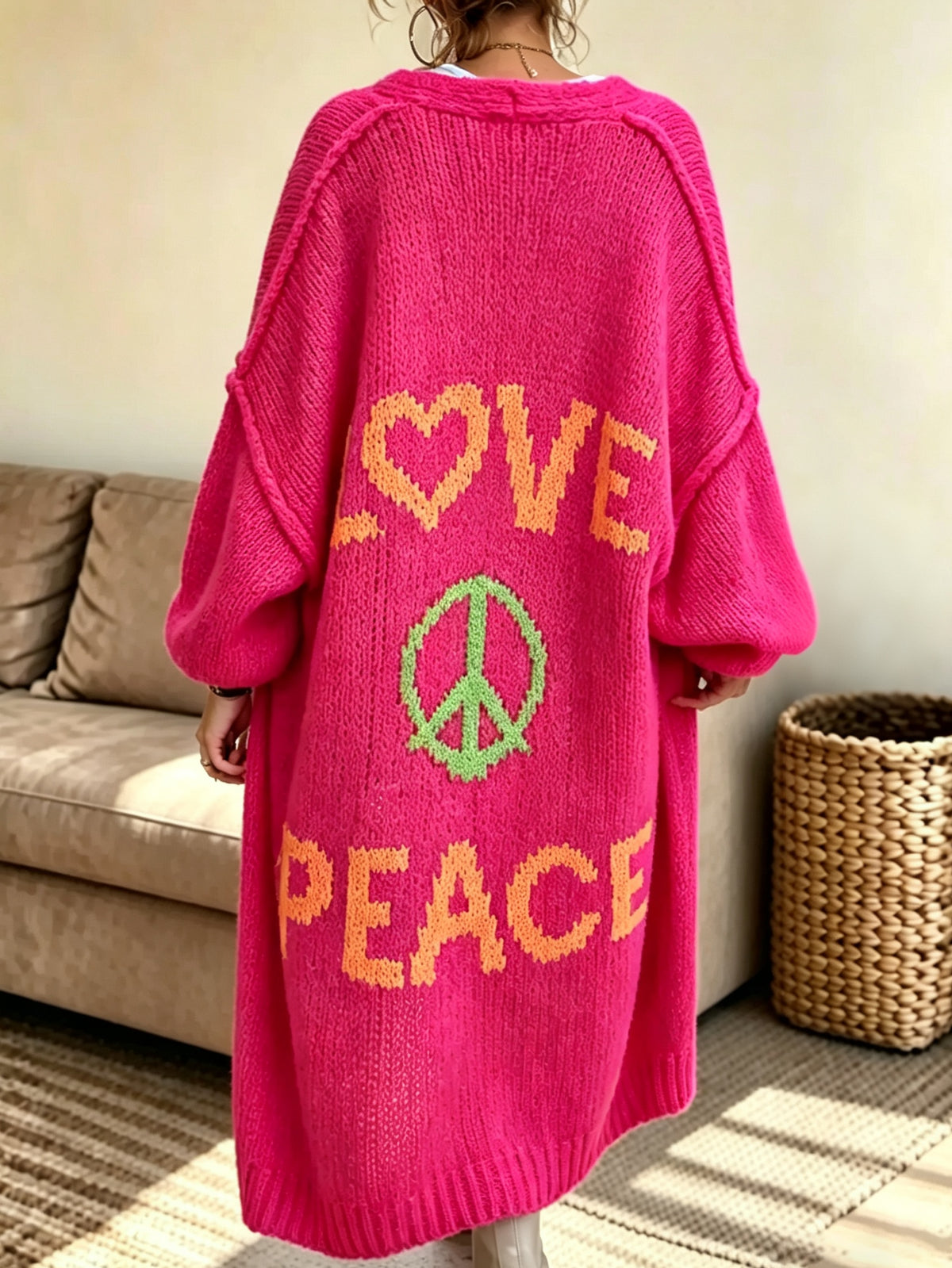 Women's Love & Peace Knit Cardigan