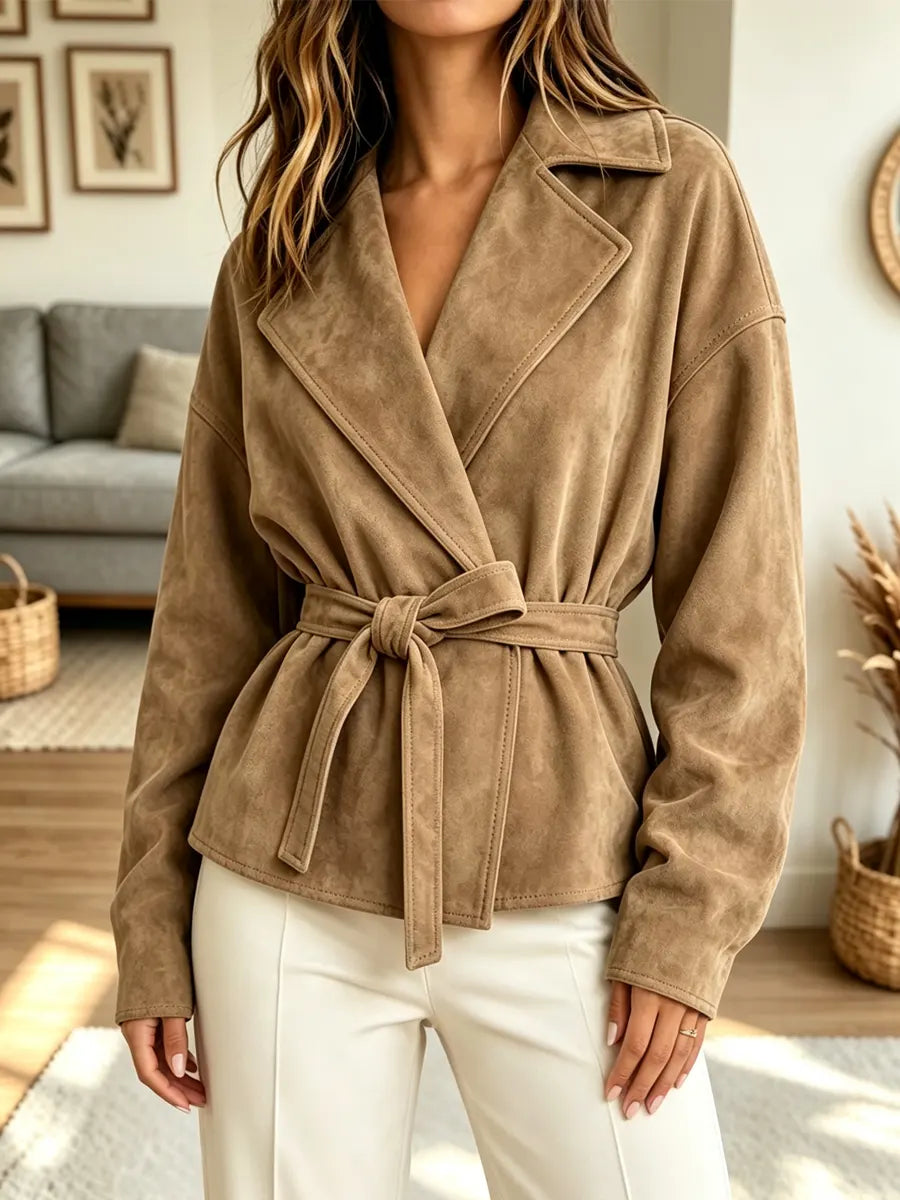 Retro Cozy Solid Color Lapel Art Casual Stylish Long Sleeve Coat