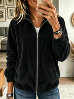 Women's Corduroy Full-Zip Bomber Jacket