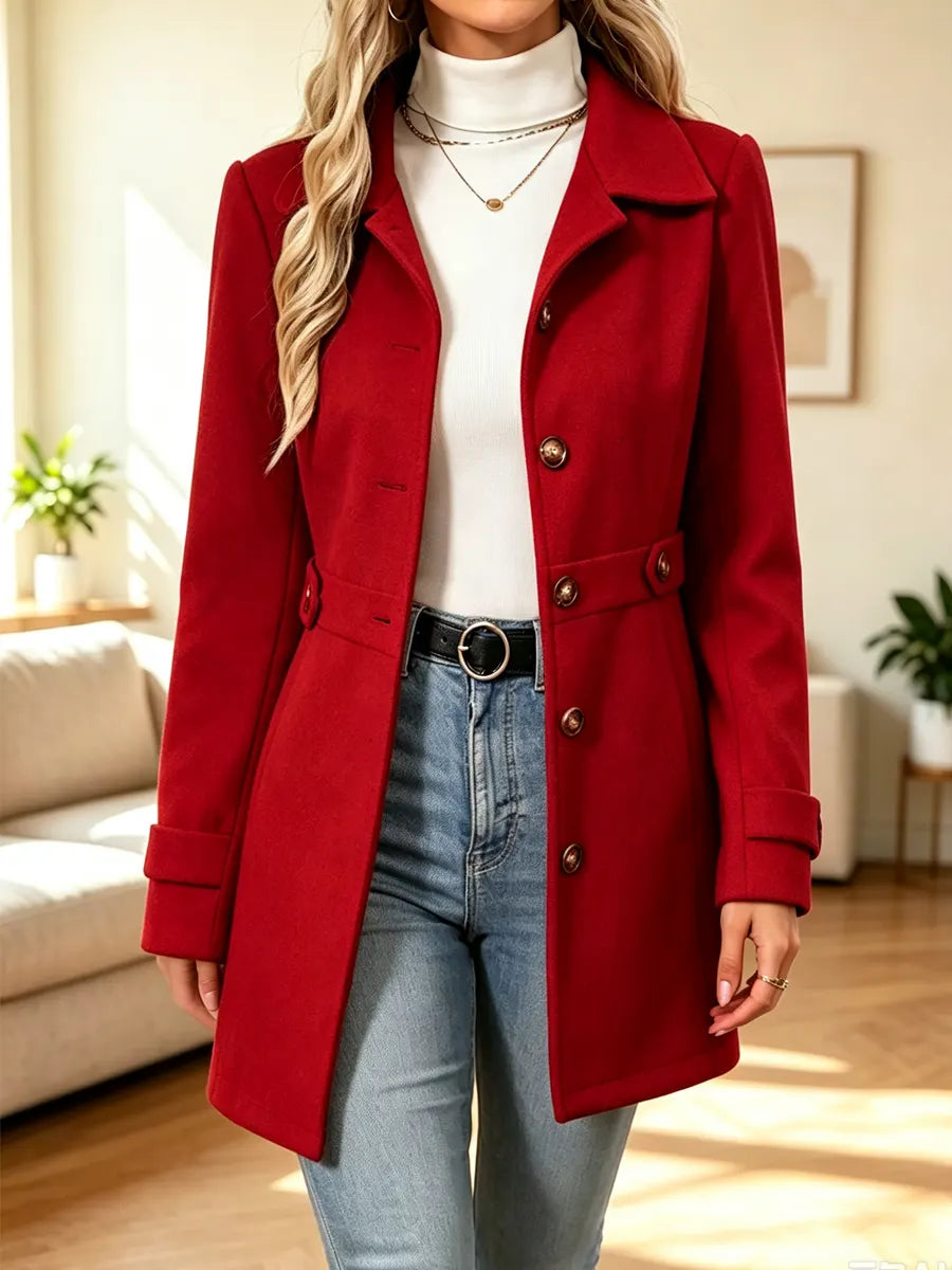 Retro Chic Lapel Button Art Casual Stylish Long Sleeve Coat
