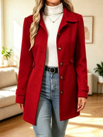 Retro Chic Lapel Button Art Casual Stylish Long Sleeve Coat