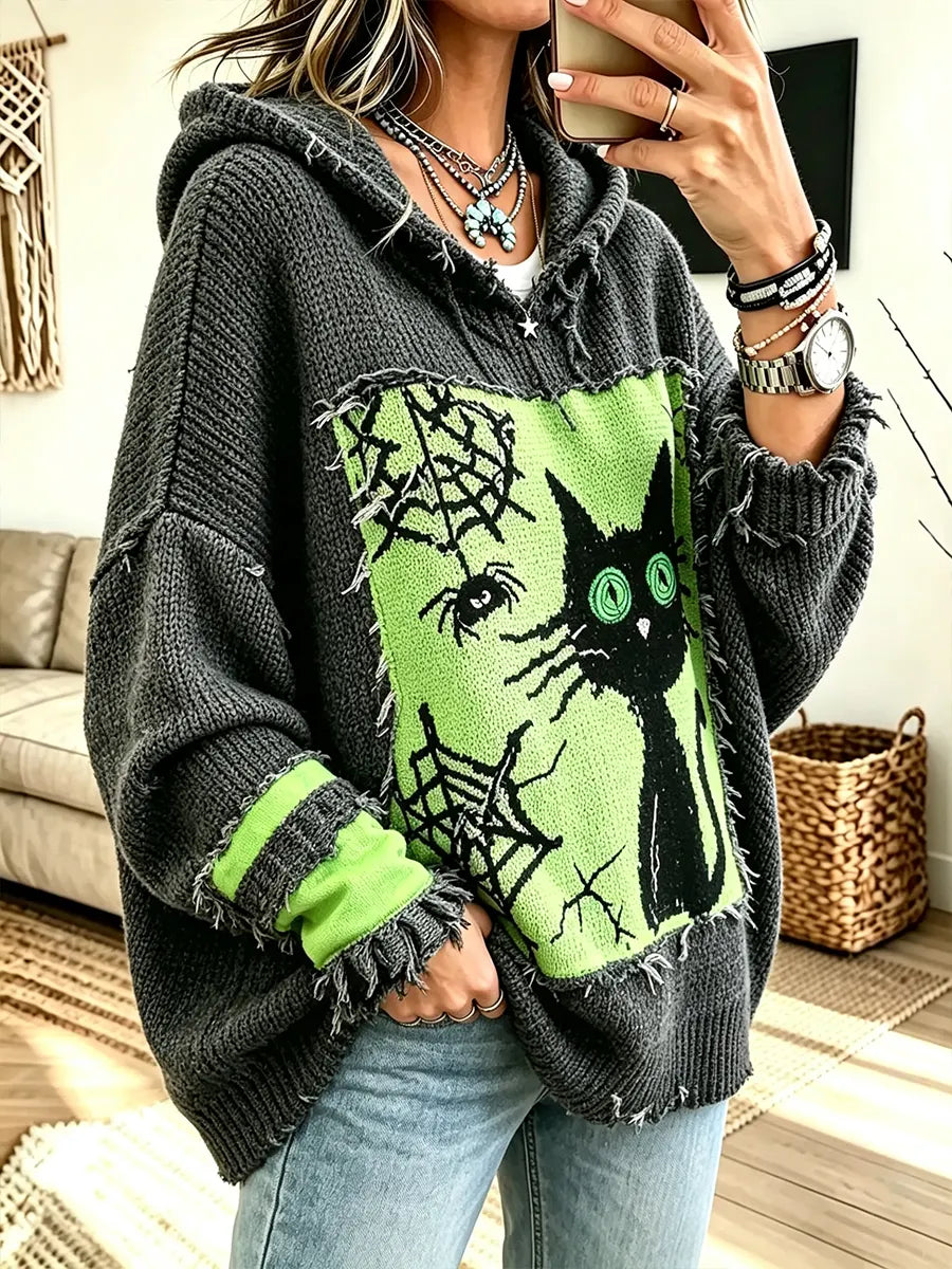 Women's Casual Drop-shoulder Halloween Print Top