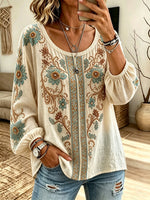 Women's Floral Crew Neck Blouse