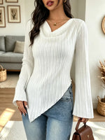 Retro Cowl Neck Art Casual Stylish Long Sleeve Shirt