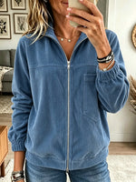 Women's Corduroy Full-Zip Bomber Jacket