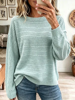 Vintage Elegant Knit Top Textured Fabric Warm Sweater