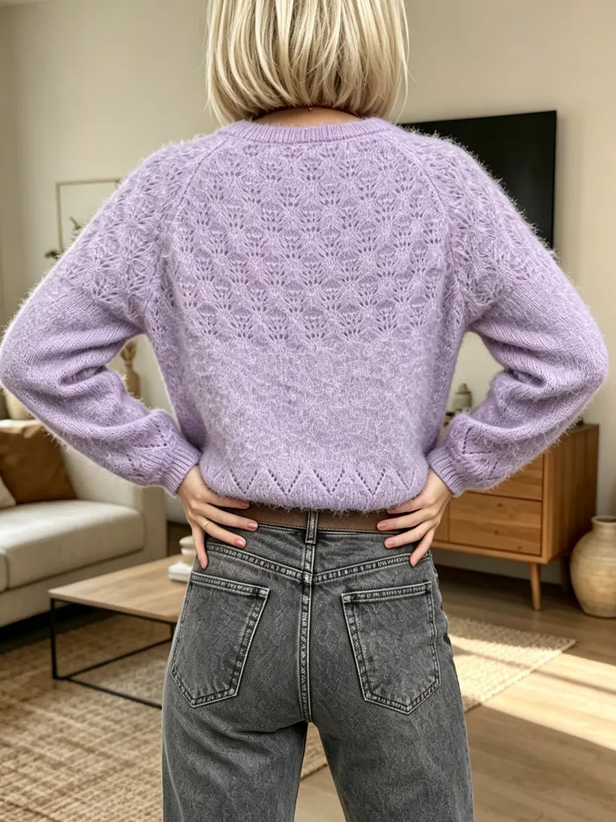 Retro Cozy Hollow Knit Art Casual Stylish Long Sleeve Sweater