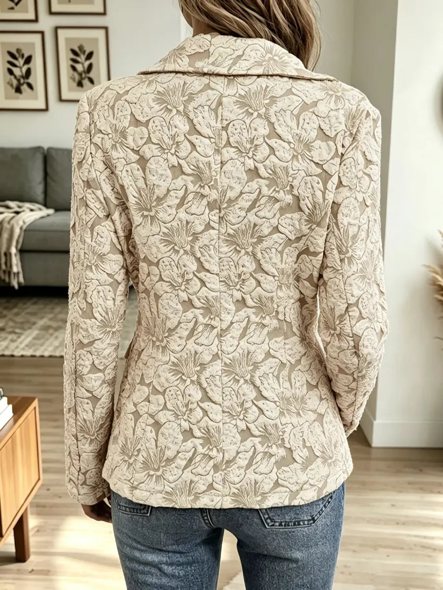 Retro Floral Pattern Art Casual Stylish Long Sleeve Blazer Coat