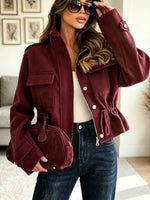 Retro Zip Chic Art Casual Stylish Lapel Long Sleeve Coat