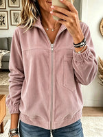 Women's Corduroy Full-Zip Bomber Jacket