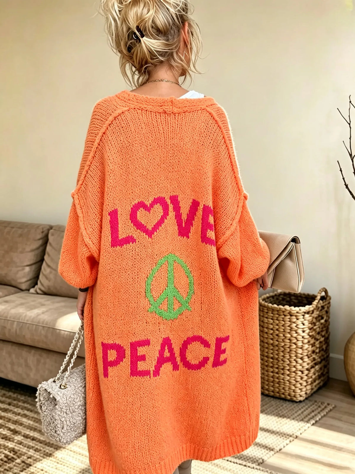 Women's Love & Peace Knit Cardigan