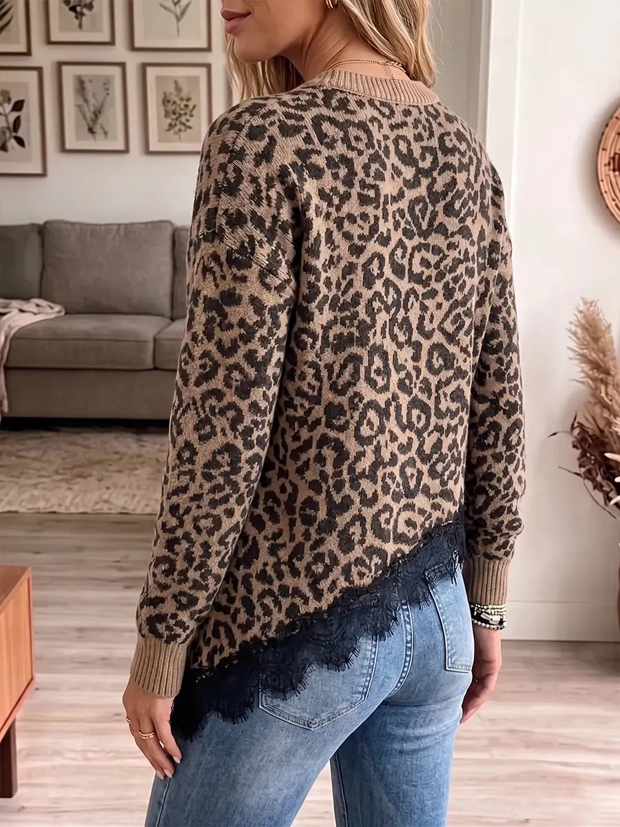 Vintage Elegant Patchwork Openwork Sweater