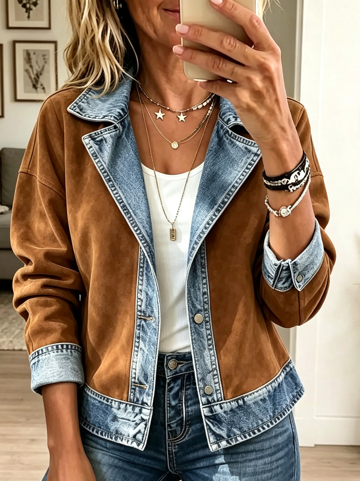 Women's Denim Collar Jacket