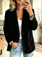 Women's Tailored Corduroy Two-Button Blazer