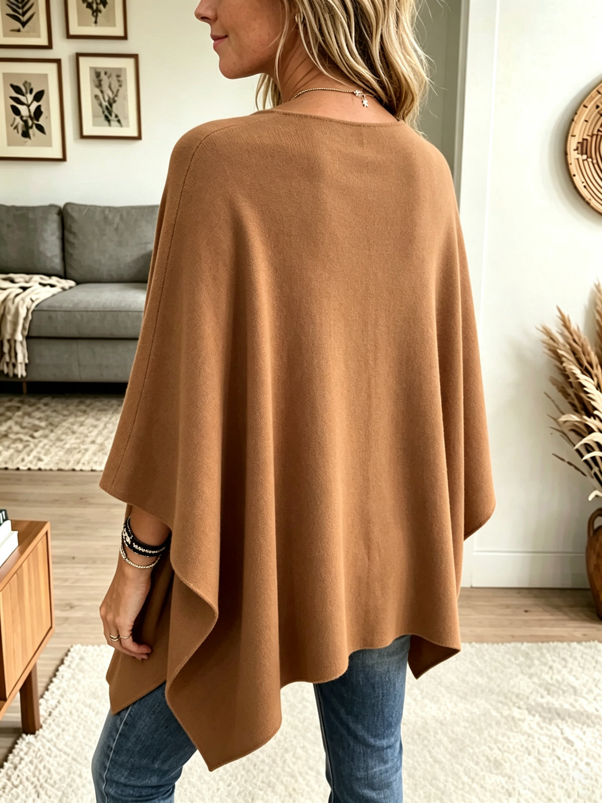 Women's Open-Front Draped Cape Cardigan