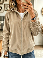 Women's Corduroy Full-Zip Bomber Jacket