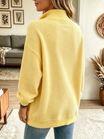 Women's Half-Zip Waffle Knit Pullover Sweatshirt