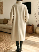 Retro Loose Zip Art Casual Pockets Stylish Stand Collar Long Sleeve Coat