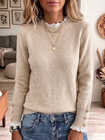 Vintage Elegant Patchwork Openwork Embroidery Sweater