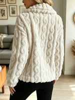 Retro Cozy Loose Fuzzy Fleece Art Casual Stylish Long Sleeve Coat