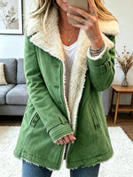 Women's Sherpa-Lined Suede Buckle Coat