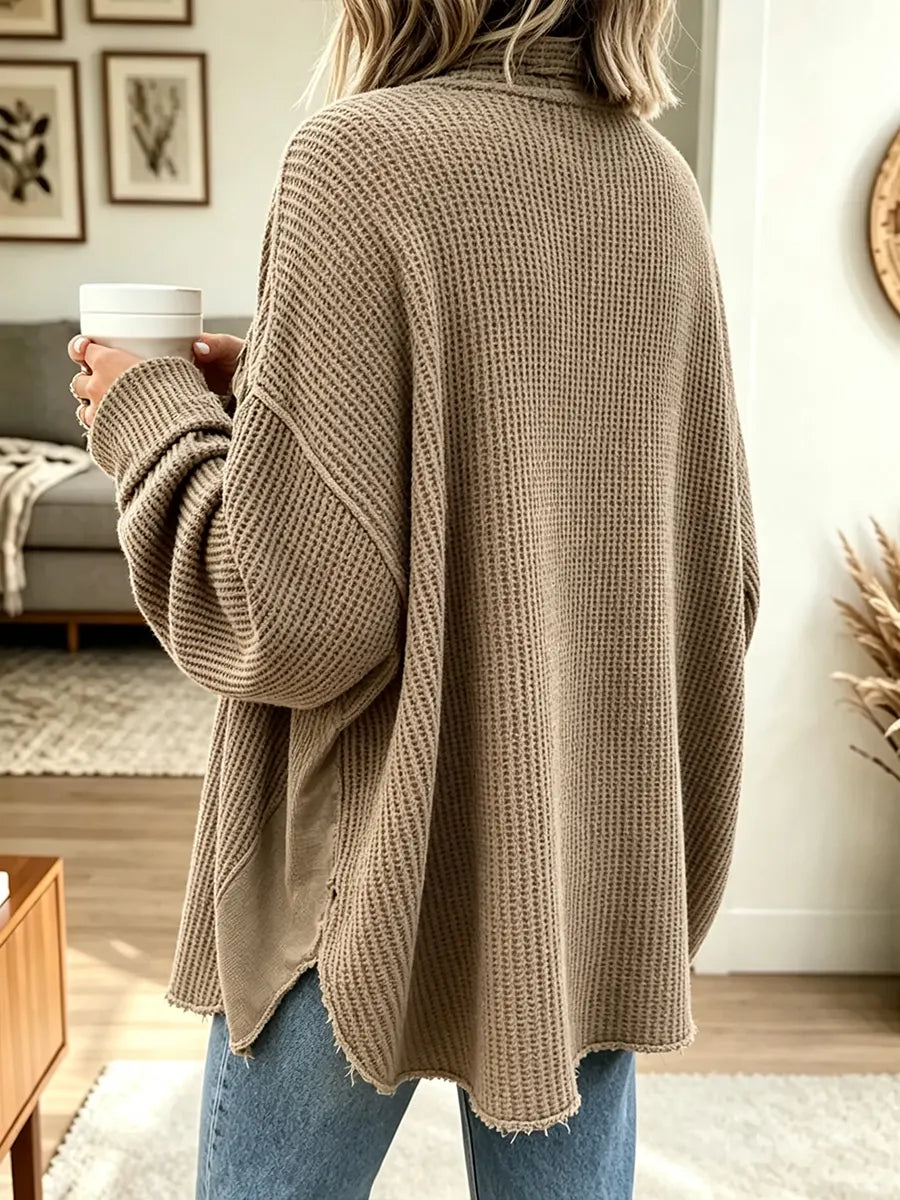 Women's Casual Collared Irregular Shirt Coat