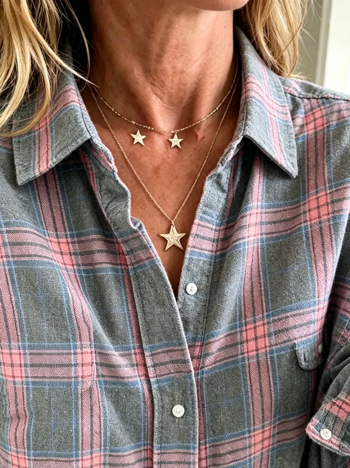 Women's Oversized Plaid Flannel Button-Down Shirt