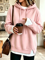 Women's Layered Drawstring Pullover Hoodie