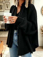 Women's Casual Collared Irregular Shirt Coat