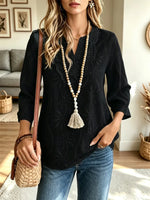 Retro Hollow Floral Lace Art Casual Stylish Long Sleeve Shirt