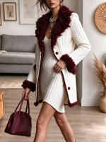 Retro Chic Lapel Fleece Art Casual Stylish Long Sleeve Knit Coat