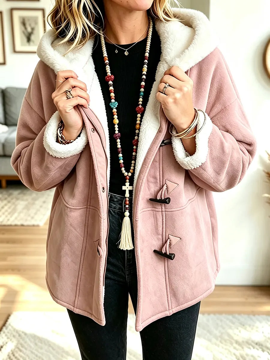 Women's Retro Toggle Button Hooded Coat
