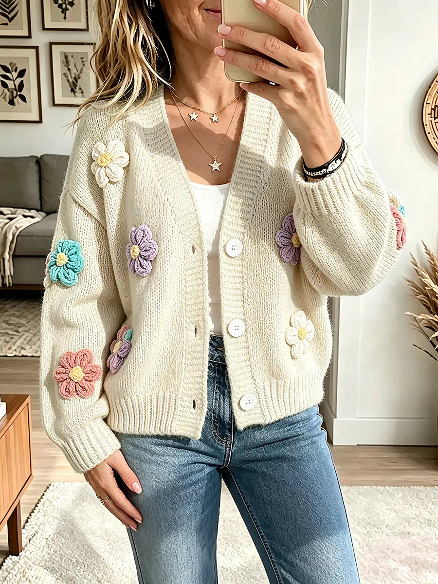 Vintage Elegant Flowers Sweater