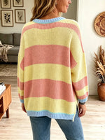 Women's Pastel Striped Knit Sweater