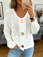 Women's Open-Knit Cardigan Sweater