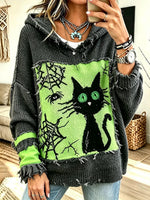 Women's Casual Drop-shoulder Halloween Print Top