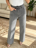 Women's Splatter Print High-Rise Straight Jeans