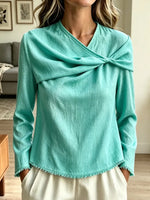 Retro Loose Twisted Art Casual Stylish Long Sleeve Cotton Linen Shirt