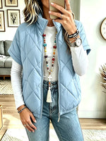 Women Stand-collar Short-sleeve Vest