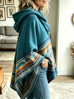 Women’s Bohemian-style Ethnic Hooded Cape Shawl Coat