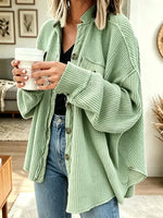 Women's Casual Collared Irregular Shirt Coat