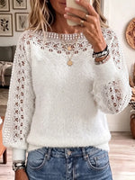 Vintage Elegant Patchwork Openwork Sweater